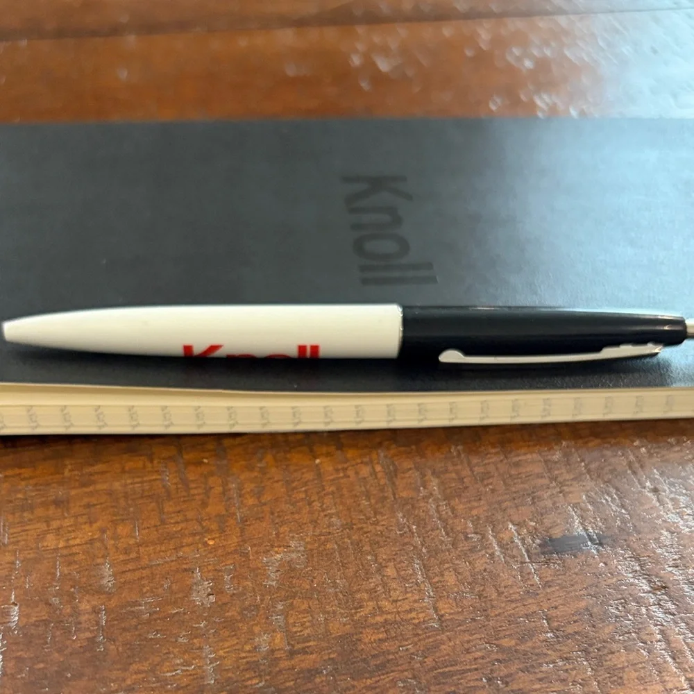 NWOT Knoll Black Soft-Touch Notebook by Moleskine and Knoll Ballpoint Pen